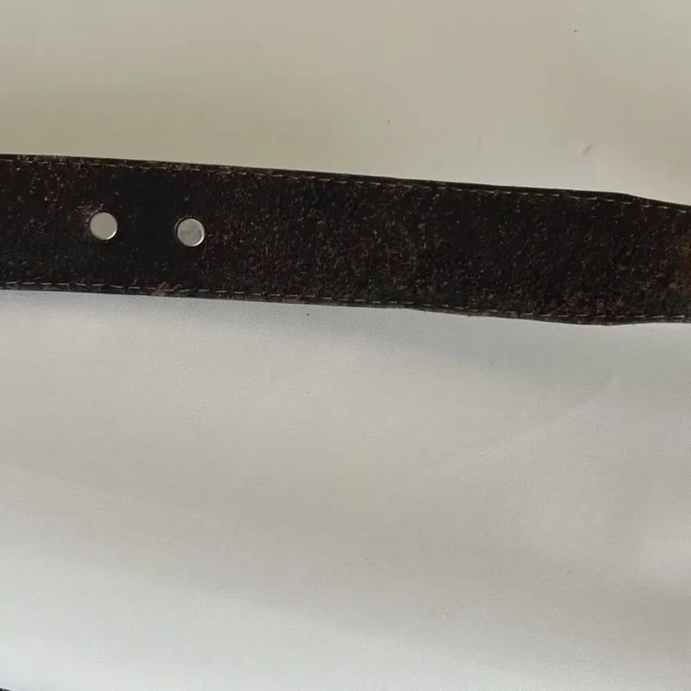 Brighton Onyx Golf Belt Mens Leather Golfer Concho Brown Black Size 38 12000